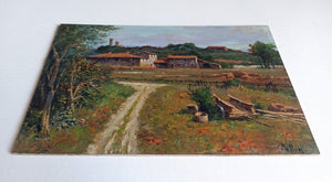 Tuscany painting Claudio Pallini painter "Towards San Gimignano" artwork oil landscape Italy Toscana