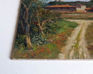 Tuscany painting Claudio Pallini painter "Towards San Gimignano" artwork oil landscape Italy Toscana