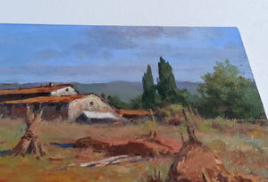 Tuscany painting Claudio Pallini painter "Summer day" artwork oil landscape Italy Toscana