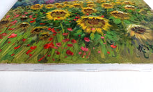 Load image into Gallery viewer, Tuscany painting Domenico Ronca painter &quot;Landscape with sunflowers&quot; oil canvas original Toscana artwork
