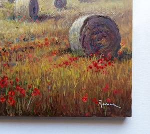 Tuscany painting Domenico Ronca painter "Summer countryside" landscape oil canvas original Toscana artwork