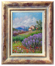 Load image into Gallery viewer, Tuscany painting Domenico Ronca painter &quot;Spring countryside&quot; landscape oil canvas original artwork
