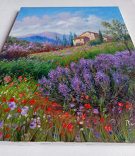 Load image into Gallery viewer, Tuscany painting Domenico Ronca painter &quot;Spring countryside&quot; landscape oil canvas original artwork
