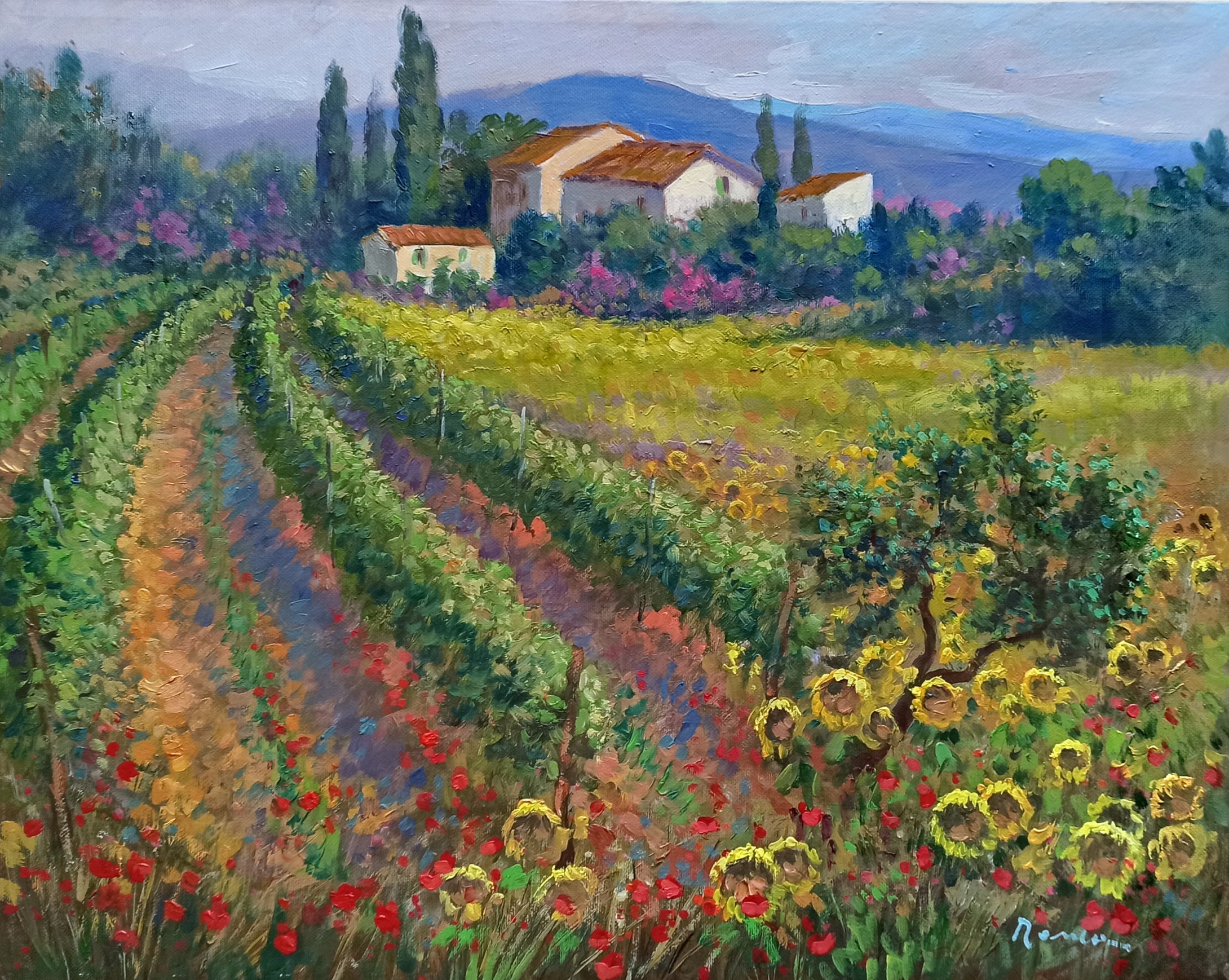 Tuscany painting by Domenico Ronca  