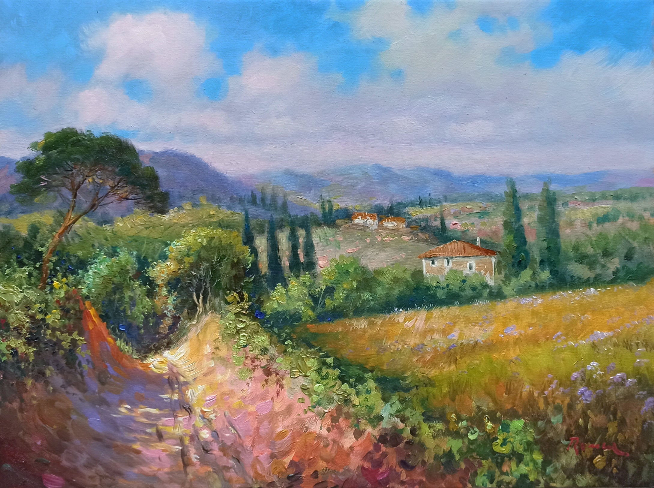 Tuscany painting by Domenico Ronca painter 