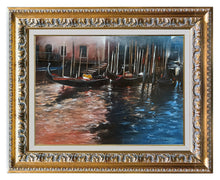 Load image into Gallery viewer, Painting Venice &quot;In the evening&quot; original artwork Antonio Sgarbossa 1945 certified Venezia

