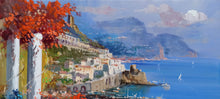 Load image into Gallery viewer, Amalfi painting Vincenzo Somma painter &quot;Flowery road&quot; original canvas artwork Italy

