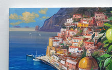 Load image into Gallery viewer, Positano painting by Vincenzo Somma &quot;Nature on the coast&quot; original canvas Italian painter
