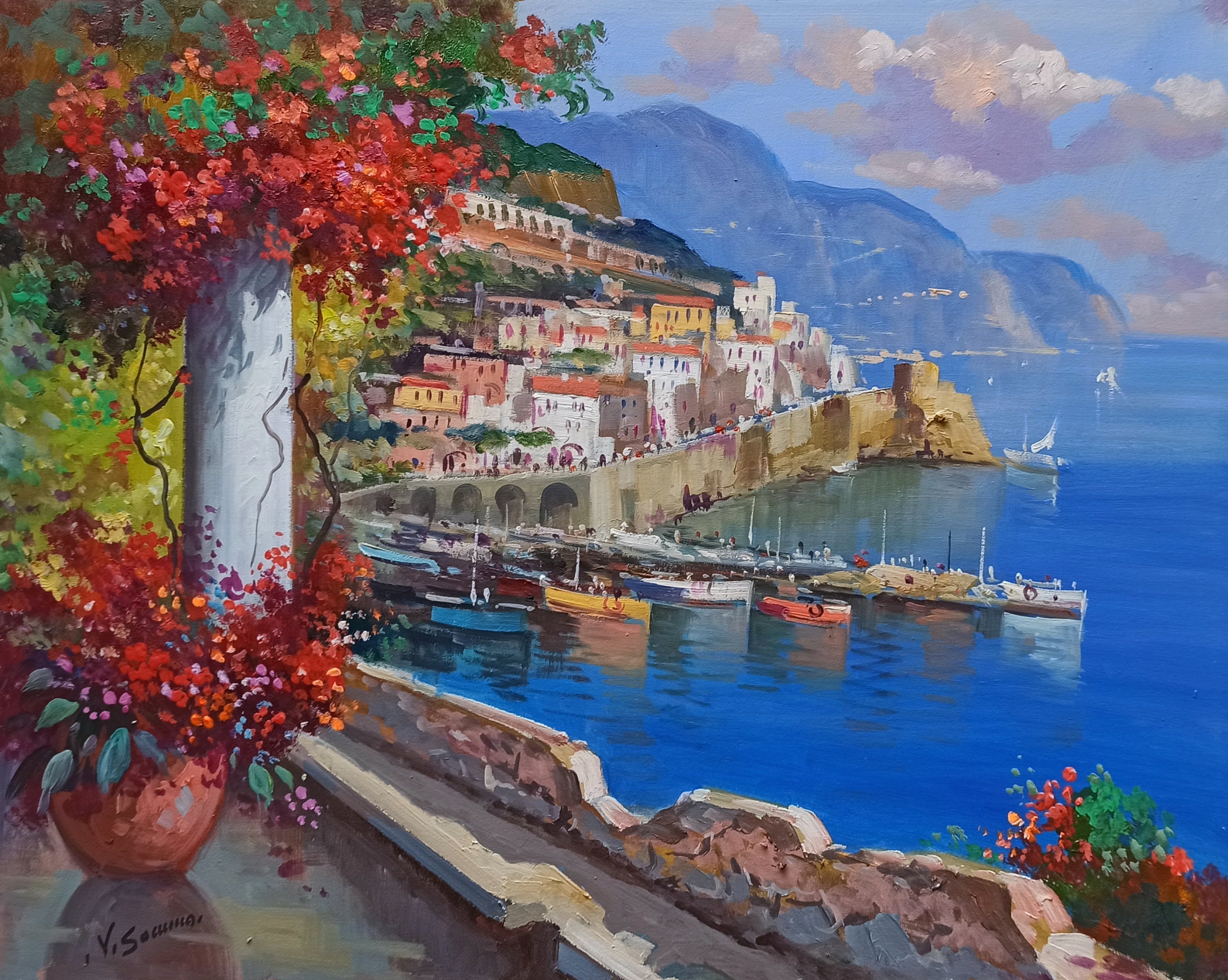 Amalfi painting by Vincenzo Somma 