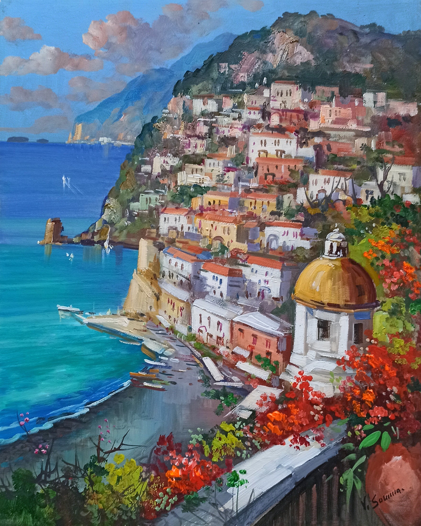 Positano painting by Vincenzo Somma 