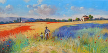 Load image into Gallery viewer, Tuscany painting Andrea Borella painter &quot;July colours&quot; original landscape artwork Italy

