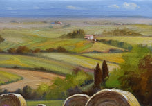 Load image into Gallery viewer, Tuscany painting Andrea Borella painter &quot;Straw in the sun&quot; original landscape artwork Italy
