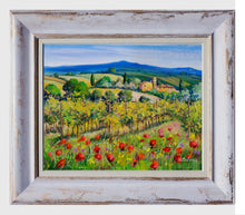 Load image into Gallery viewer, Tuscany painting Bruno Chirici &quot;Vineyard landscape&quot; origina oil artwork on canvas
