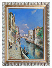 Load image into Gallery viewer, Painting Venice Italy old cityscape n°2 canvas original Michele Martini 1964 certified Venezia
