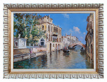 Load image into Gallery viewer, Painting Venice Italy old cityscape n°1 canvas original Michele Martini 1964 certified Venezia
