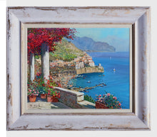 Load image into Gallery viewer, Amalfi painting Gianni Di Guida painter &quot;Flowering pointview&quot; horizontal version canvas original Italy
