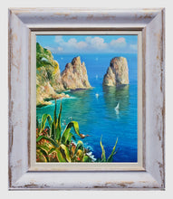 Load image into Gallery viewer, Capri painting Vincenzo Somma painter &quot;Sea stacks&quot; seascape marina original canvas artwork Italy
