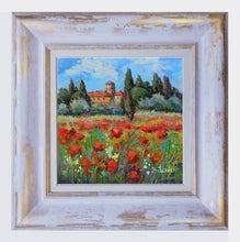 Load image into Gallery viewer, Tuscany painting by Bruno Chirici painter original &quot;Bloomed countryside n2&quot; oil artwork Italian landscape
