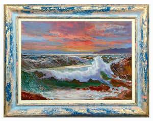 Sea painting Bruno Di Giulio "Sea swell n*2 series" oil canvas Italian painter