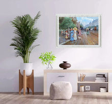 Load image into Gallery viewer, Paris France painting Domenico Ronca painter &quot;Parisian city life&quot; original oil on canvas artwork French decor
