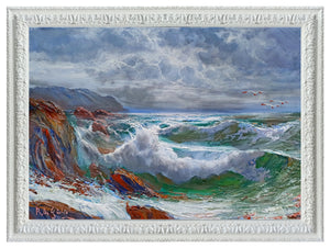 Sea painting Bruno Di Giulio "Sea swell n*1 series" oil canvas Italian painter