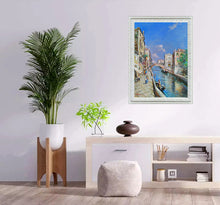 Load image into Gallery viewer, Painting Venice Italy old cityscape n°2 canvas original Michele Martini 1964 certified Venezia
