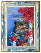 Load image into Gallery viewer, Sorrento painting Vincenzo Somma painter &quot;Vertical lookout&quot; original canvas artwork Italy Amalfitan Coast

