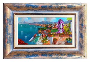 Sorrento painting Silvio Valli painter "Panorama view" artwork canvas Italy