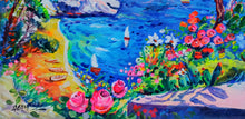 Load image into Gallery viewer, Capri painting Alfredo Grimaldi painter &quot;Descent to the sea&quot; landscape original canvas artwork Italy
