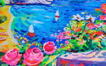 Load image into Gallery viewer, Capri painting Alfredo Grimaldi painter &quot;Descent to the sea&quot; landscape original canvas artwork Italy
