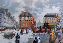 Load image into Gallery viewer, French painting Francesco Tammaro painter &quot;Parisian afternoon&quot;  Belle Epoque old France cityscape
