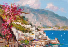Load image into Gallery viewer, Painting &quot;Amalfi belvedere&quot; FRAMED Italy Italian artwork oil canvas R.Tozzi painter wall art home decor gift idea

