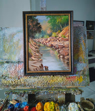 Load image into Gallery viewer, Italian painting &quot;The stream&quot; original oil Master painter Andrea Borella artwork Italy fine art charm home decor 
