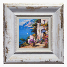 Load image into Gallery viewer, Amalfitan Coast panorama painting Italian seaside original oil canvas artwork painter De Meglio Southern Italy home decor wall art handmade
