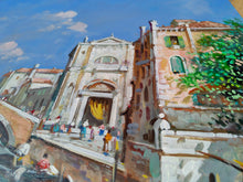 Load image into Gallery viewer, Painting Venice Italy old cityscape n2 oil canvas original Michele Martini 1964 certified Venezia view home decor wall art
