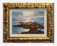 Load image into Gallery viewer, Old Italian vintage painting C.Stoduti 1892/1977 &quot;Sea sunset&quot; original artwork home decor Italy home dcoor
