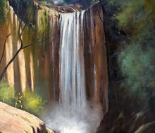 Load image into Gallery viewer, Italian painting &quot;Waterfall&quot; landscape original oil Master painter Andrea Borella artwork Italy landscape home decor
