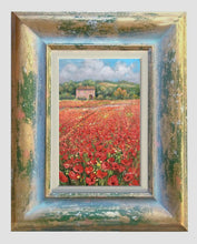 Load image into Gallery viewer, Tuscany painting poppies field landscape Italian oil canvas original painter Domenico Ronca artwork home decor wall Italy
