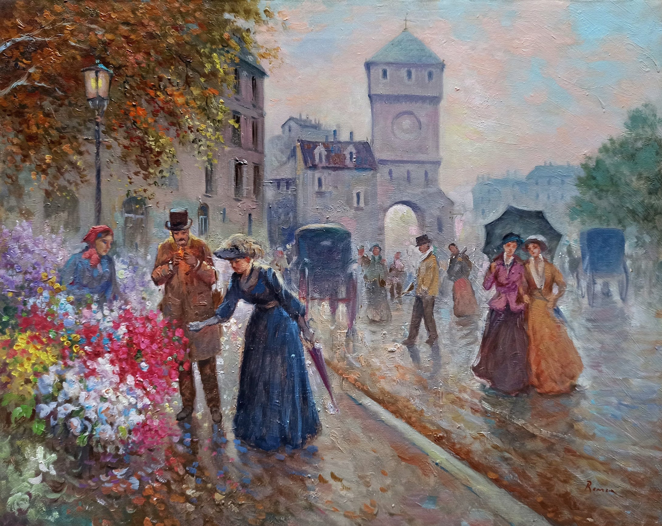 Painting old France Paris 
