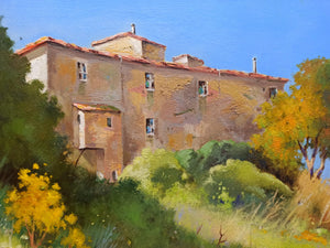 Painting Tuscany landscape "Old country house" original artwork Andrea Borella Master painter Italian charm design wall home decor