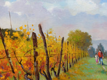 Load image into Gallery viewer, Painting Tuscany vineyard landscape &quot;In autumn&quot; original artwork Andrea Borella Master painter Italian charm design wall home decor
