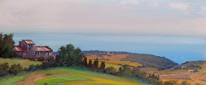 Tuscany country painting "Hill sea view" original oil Master painter Andrea Borella artwork Italy landscape home decor