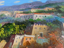 Load image into Gallery viewer, Sorrento painting panorama blooming marina original oil on canvas artwork painter V.Somma southern Italy Amalfitan seaside coast
