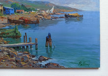 Load image into Gallery viewer, Painting &quot;Seaside with boats&quot; Argentario Grosseto Italian charms gifts artwork oil painter Claudio Pallini Italy Toscana home decor 
