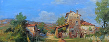Load image into Gallery viewer, Tuscany painting farm courtyard Italian charms gifts artwork oil painter Claudio Pallini Italy Toscana home decor wall art
