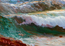 Load image into Gallery viewer, Sea swell painting n*2 series &quot;Sea storms&quot; oil canvas 19.5x27.5 inches painter Bruno Di Giulio 1943 Italian wall home decor charms
