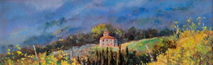 Tuscany painting "Into the countryside - little version" vineyard landscape oil original Giancarlo Carmignani 1951 Italian art