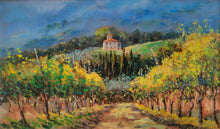 Load image into Gallery viewer, Tuscany painting &quot;Into the countryside - little version&quot; vineyard landscape oil original Giancarlo Carmignani 1951 Italian art
