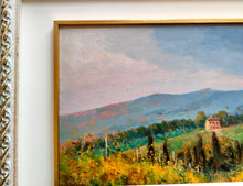Load image into Gallery viewer, Tuscany painting &quot;Into the countryside - medium version&quot; vineyard landscape oil original Giancarlo Carmignani 1951 Italian art
