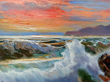 Load image into Gallery viewer, Sea swell painting n*2 series &quot;Sea storms&quot; oil canvas 19.5x27.5 inches painter Bruno Di Giulio 1943 Italian wall home decor charms

